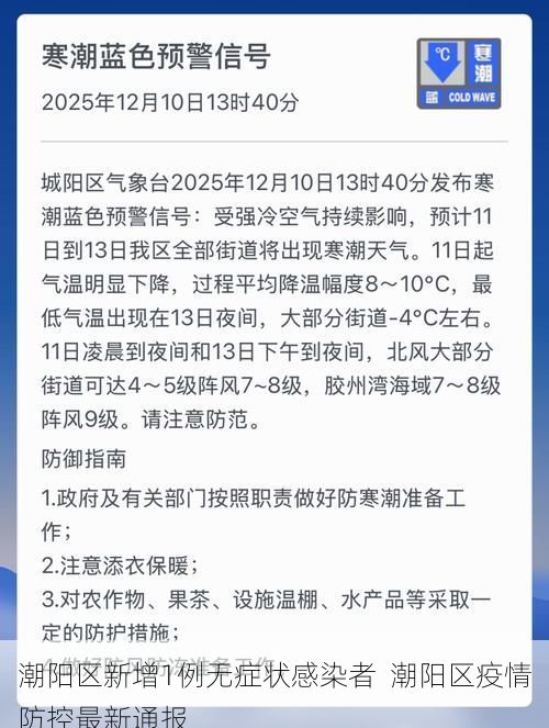 潮阳区新增1例无症状感染者  潮阳区疫情防控最新通报