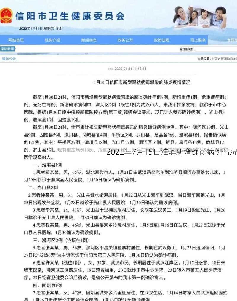 2022年7月15日淮滨新增确诊病例情况