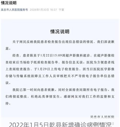 2022年1月5日乾县新增确诊病例情况