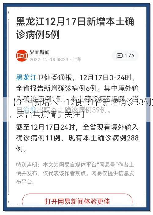 【31省新增本土12例(31省新增确诊38例),天台县疫情引关注】