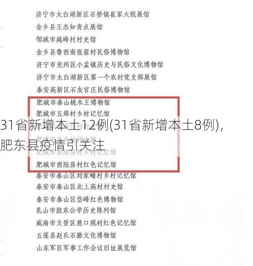 31省新增本土12例(31省新增本土8例)，肥东县疫情引关注