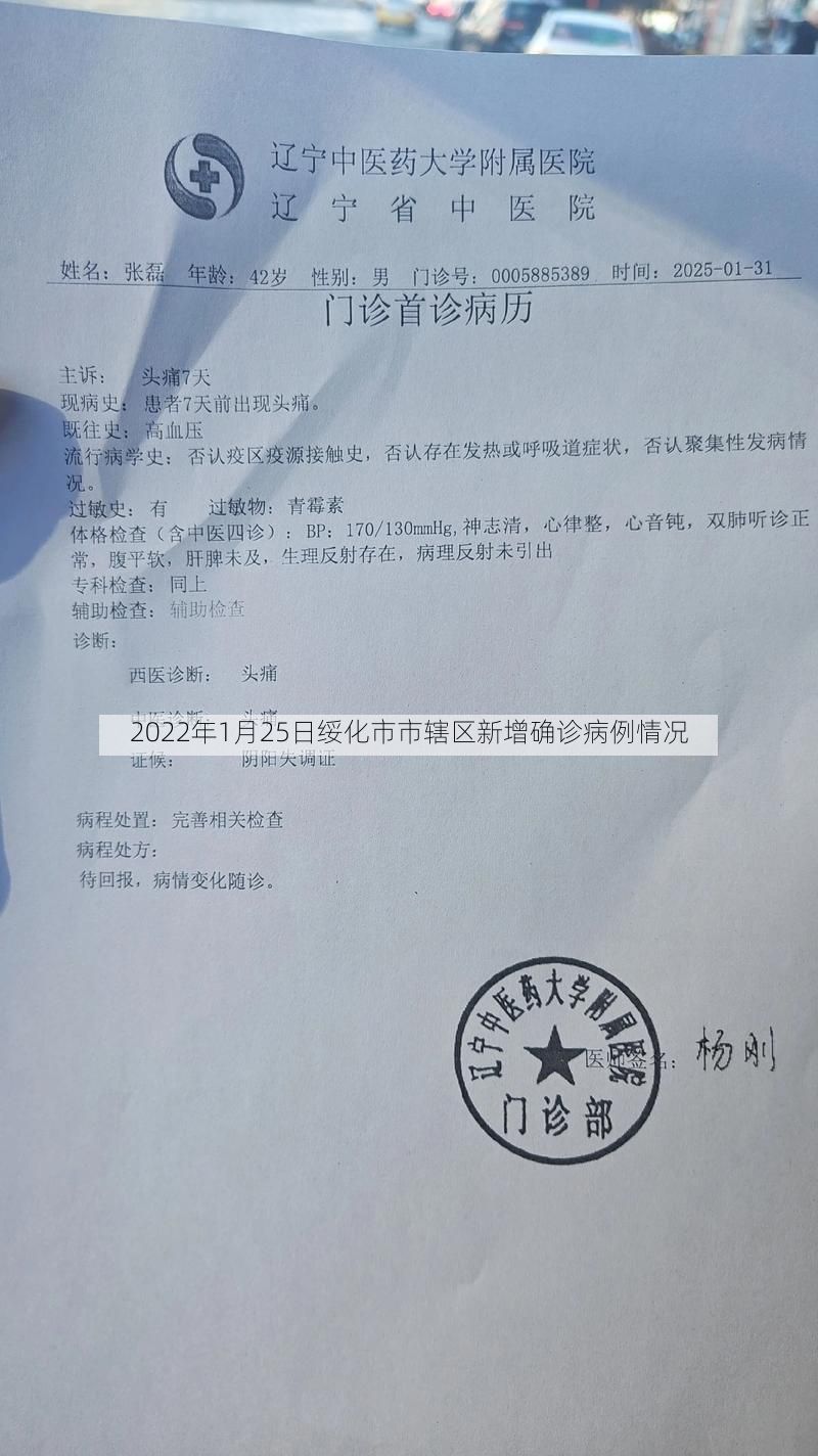 2022年1月25日绥化市市辖区新增确诊病例情况