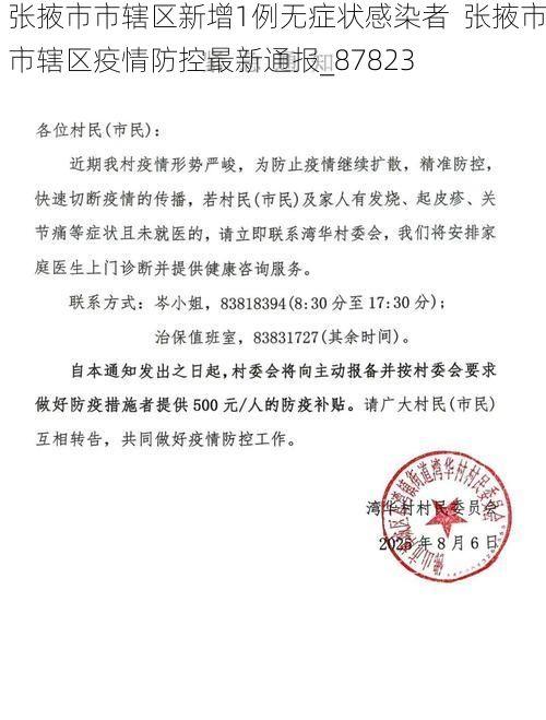 张掖市市辖区新增1例无症状感染者  张掖市市辖区疫情防控最新通报_87823