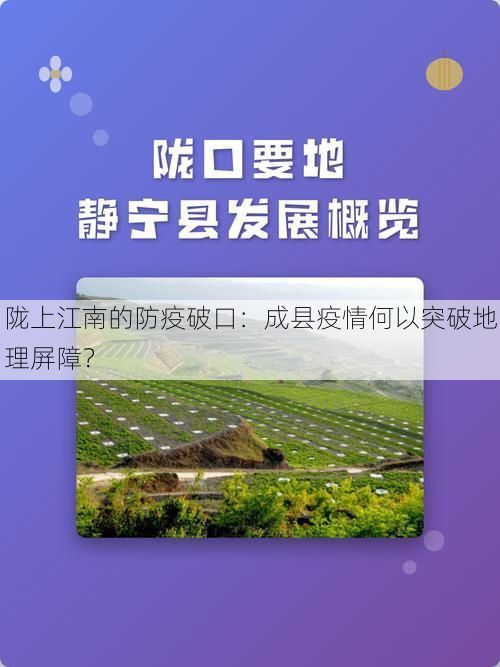 陇上江南的防疫破口:成县疫情何以突破地理屏障?
