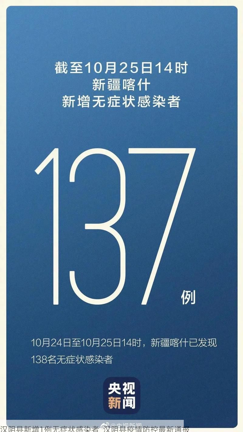 汉阴县新增1例无症状感染者  汉阴县疫情防控最新通报