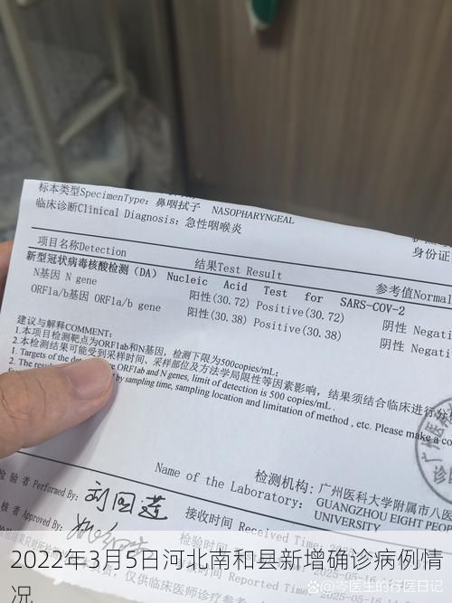 2022年3月5日河北南和县新增确诊病例情况