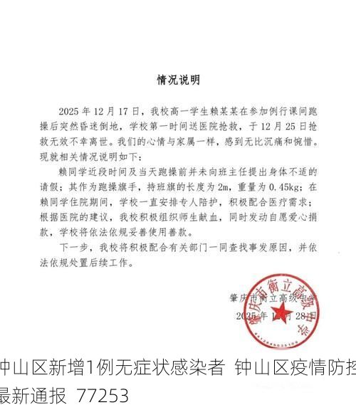 钟山区新增1例无症状感染者  钟山区疫情防控最新通报_77253