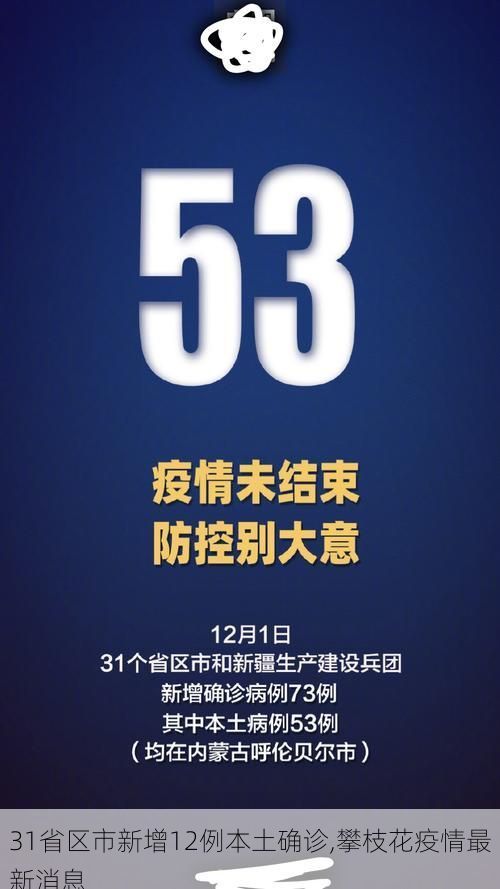 31省区市新增12例本土确诊,攀枝花疫情最新消息